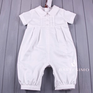 Boys Newborn Christening Outfit,  Newborn Cotton Baptism Romper,  Christening & Blessing Outfit for Newborn Boys, Boys Baptism Romper