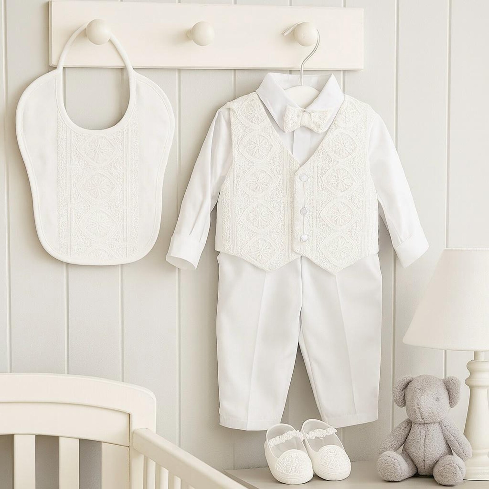 Baby Boy Baptism Outfit: 6-piece Christening Suit With Hat - Etsy