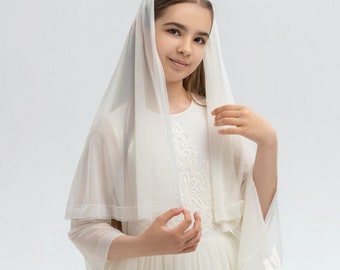 Catholic First Communion Dress & Matching Veil ,  Holy Communion Dress size 14 , Custom Communion Dress, Flower girl dress tulle, ball gown,