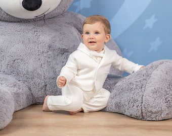 Сharming 3-piece Christening Suit - Hat - Shoes, Baby Boy Blessing Outfit - Wedding Outfit Baby Boy -Toddler Boy Baptism Outfit