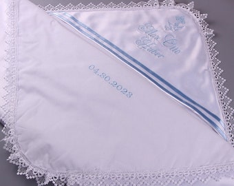 Baptism Gift for Baby Boy, Personalized Baptism Blanket - Christening Gift for Girl or Boy - Baby Quilt for Dedication - Baptism Keepsake