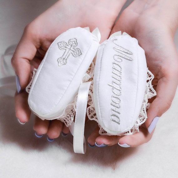 Personalized christening shoes cheap