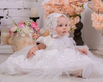 Baptism dress for baby girl, baby blessing dress, christening dresses for girls, baptismal dress, 2t baptism dress