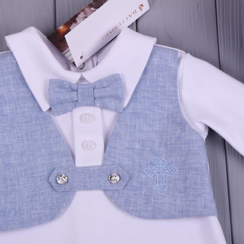 Baby Boy Baptism Outfit Booties Hat Christening Outfit Etsy