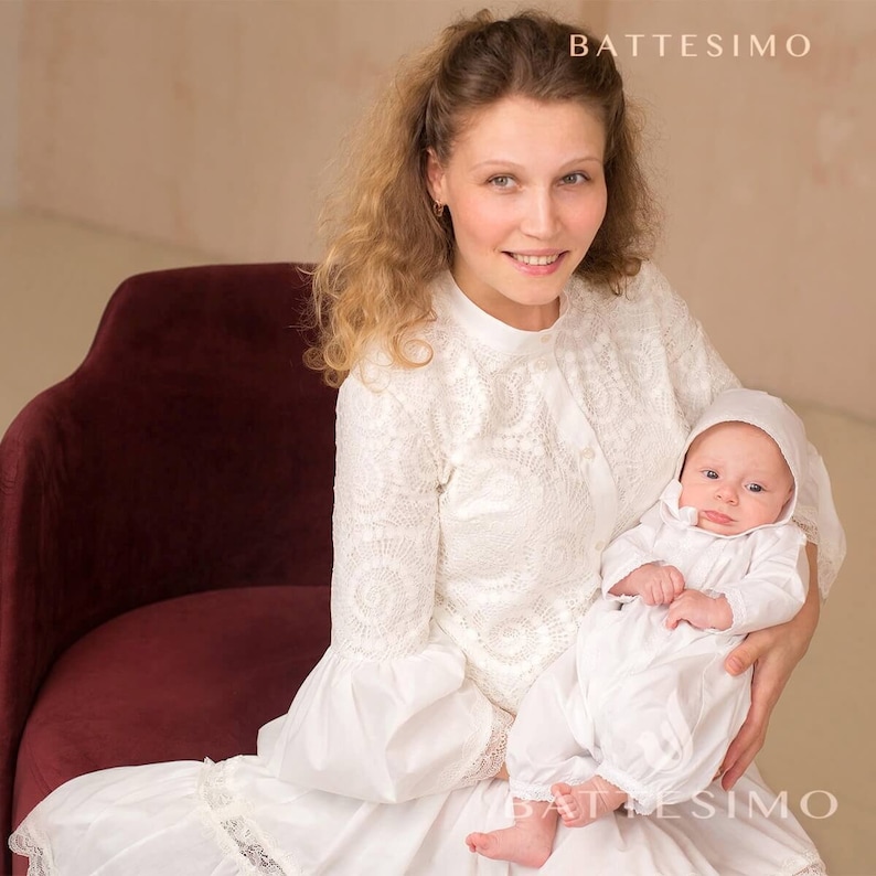 Baptism Outfit Boy With Embroidered Baptism Cross Catholic Etsy