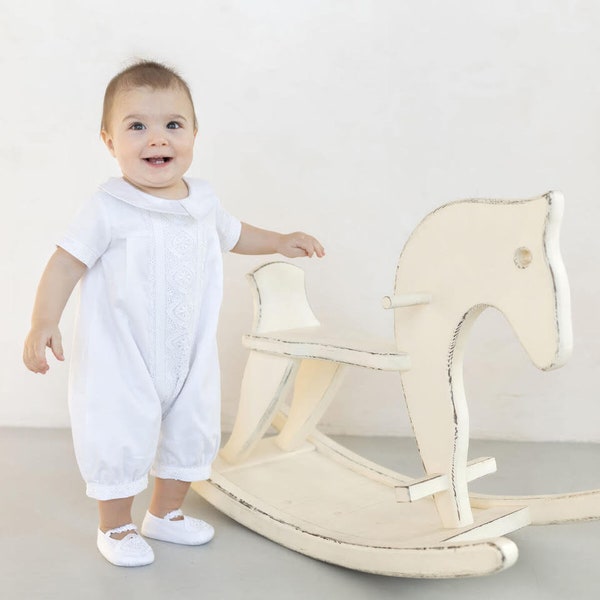 Tenue de baptême bébé garçon - Bonnet - Chaussons | Tenue de bénédiction pour garçon | Vêtements de baptême pour garçons | Barboteuse de baptême bébé garçon | Dédicace Outfit Garçon