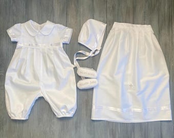 Abito Battesimo Bianco Per Bambino - Veste Lunga Battesimale Cristiana