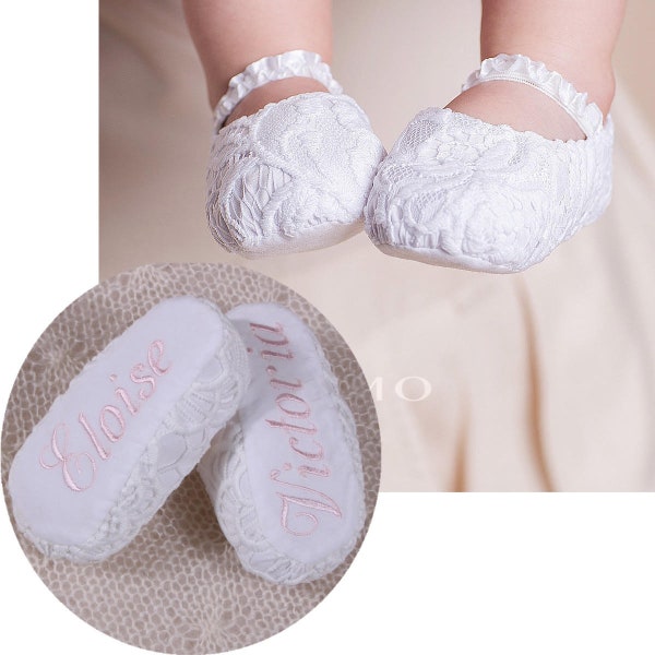 Personalized Baptism Shoes | Lace Baby Shoes Personalized | Christening Shoes Personalized | Newborn Girl Personalized Baptism Gift