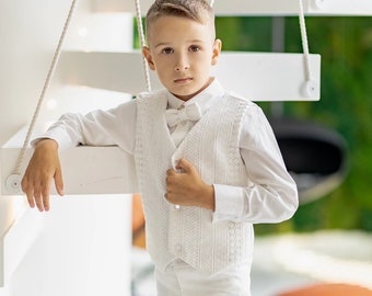 Boys Ivory Communion Suit: Toddler Wedding Outfit