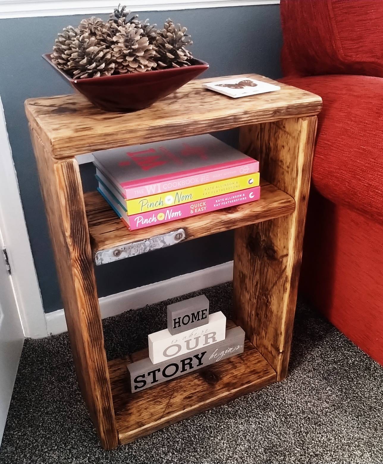 Rustic Bedside Table Etsy