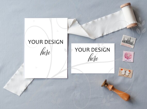 Wedding Invitation Mockup Stationery Mockup Invite And Rsvp Etsy