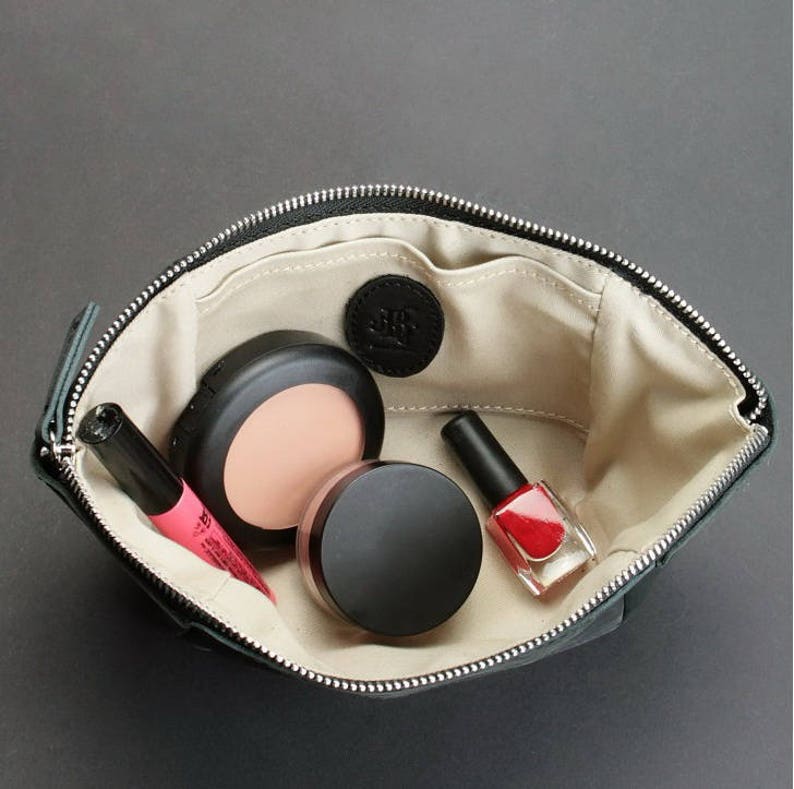 Leather makeup bag. Leather Toiletry Bag. makeup bag. shaiving Etsy