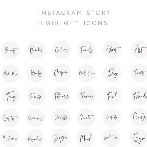 150 Handwritten Instagram Story Highlight Icons Text - Etsy