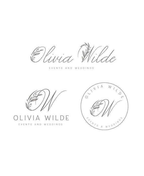 Logo Design Leaves Logo Elegant Logo Boutique Logo Modern Logo Etsy