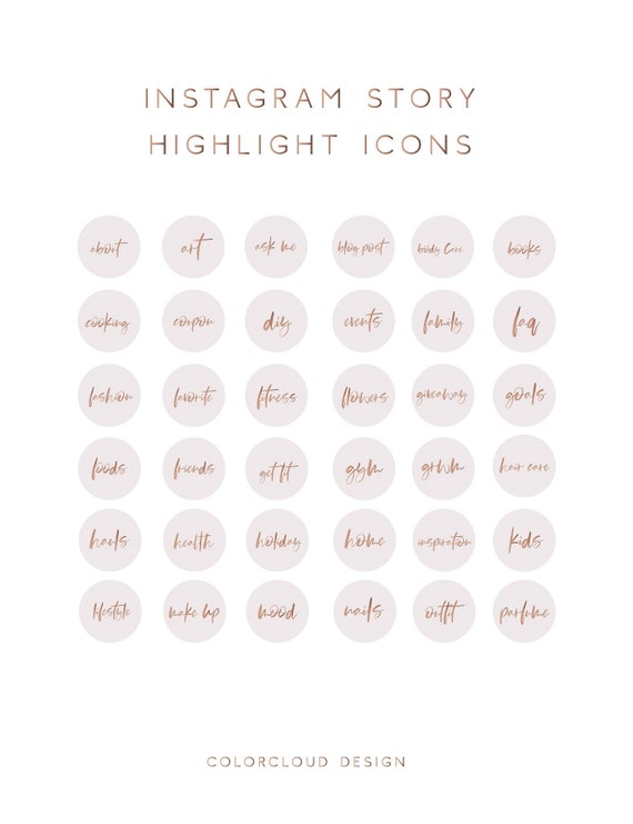 Instagram Story Highlight Icons Rose Gold Instagram Story | Etsy