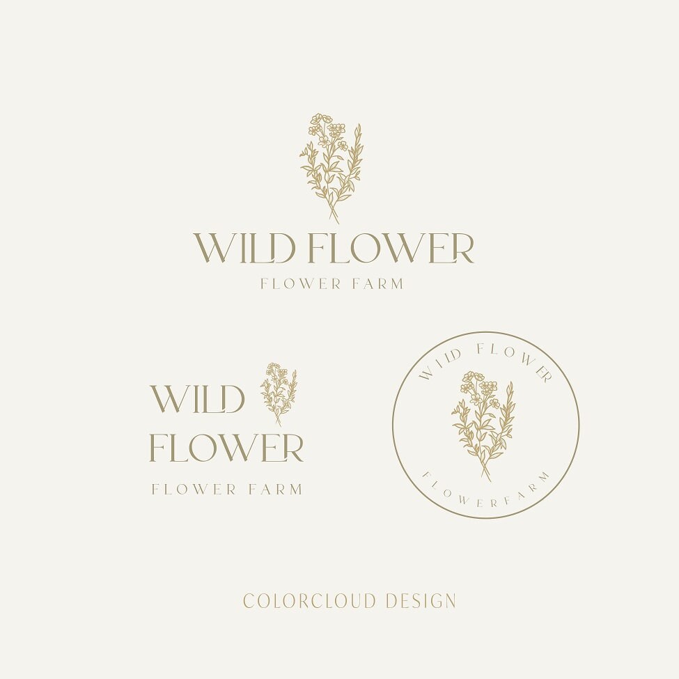 Wildflower logo design premade logo florist business Etsy