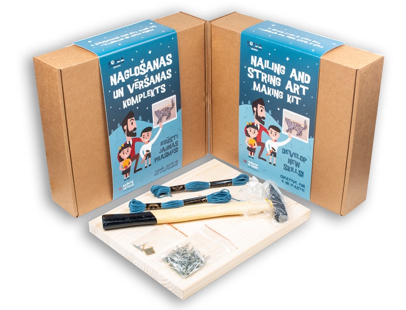 DIY nailing string art kit / DIY wall decor / minimalist educational toy / kids craft kit / kids toys / gifts for kids / craft toy image 9