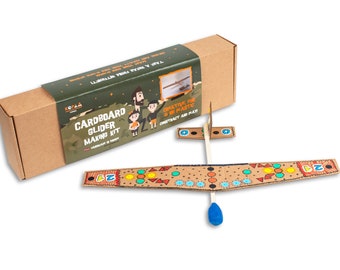 DIY cardboard glider kit for 5+ years old kids / craft for kids/ activity toy / gifts for kids / handmade with love