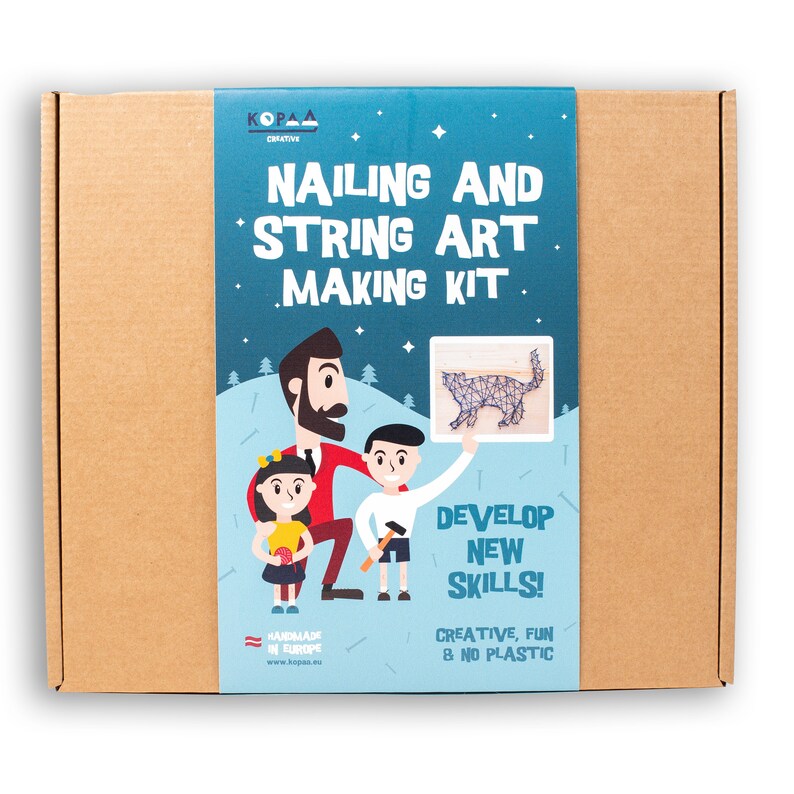 DIY nailing string art kit / DIY wall decor / minimalist educational toy / kids craft kit / kids toys / gifts for kids / craft toy image 1