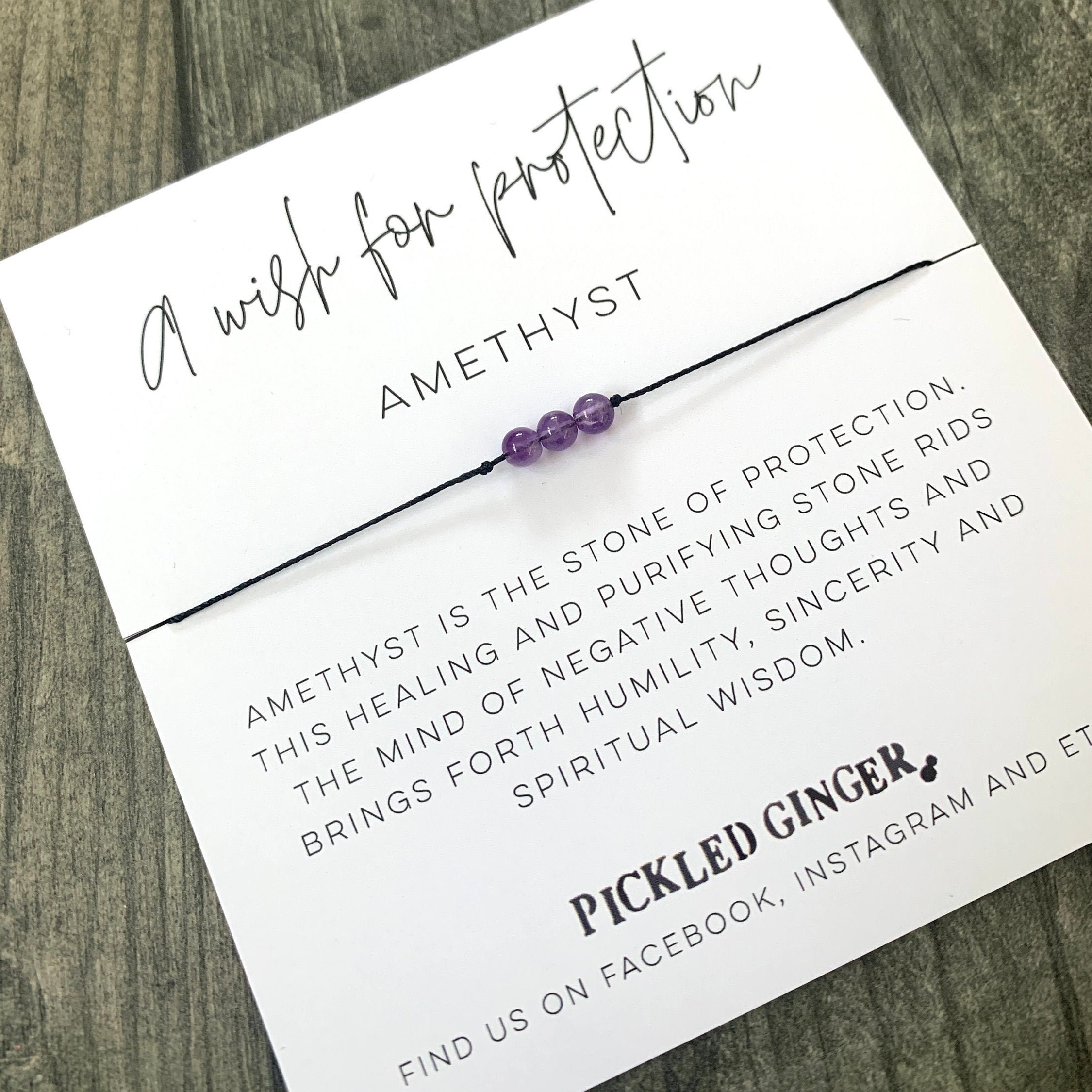 Amethyst Wish Bracelet / Crystal Wish Bracelet / Amethyst Etsy UK