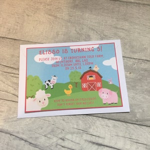 Farm Themed Children's Party Invitations // Farmyard Party Invitations // Kids Party Invitations // Party Invitations // Farm Themed Party image 5