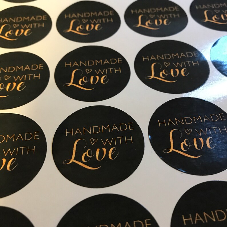Handmade With Love Stickers // Handmade Parcel Stickers // - Etsy New ...