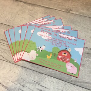 Farm Themed Children's Party Invitations // Farmyard Party Invitations // Kids Party Invitations // Party Invitations // Farm Themed Party image 1