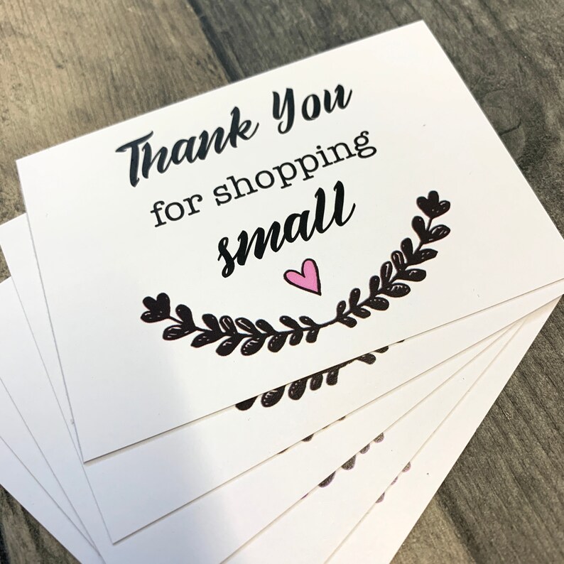 Thank You for Shopping Small Cards // Shop Small Cards // Shop Etsy