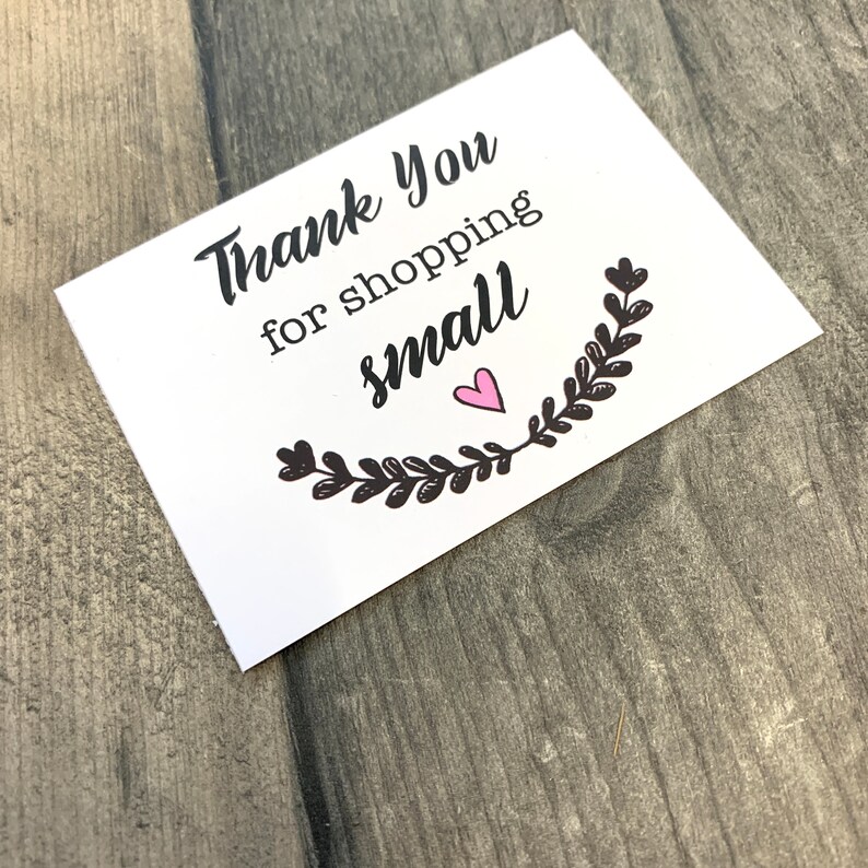 Thank You for Shopping Small Cards // Shop Small Cards // Shop Etsy UK