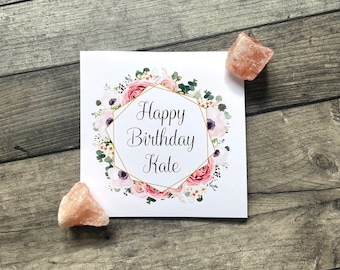 Birthday Card / Custom Birthday Card / Floral Card / Floral Birthday Card / Pretty Birthday Card / Floral Wreath Card / Cards for Women