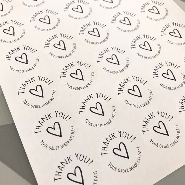 Thank You Stickers // Your Order Made My Day Stickers // Thank You La…