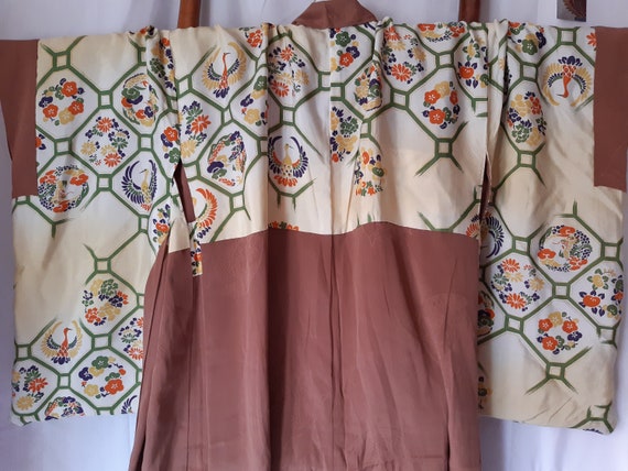 Kimono, antique, haori, silk, women's jacket, sil… - image 9