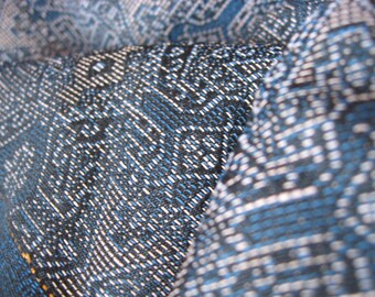 Soie kimono, à partir de 25 cm, MATIÈRE, vieux bleu, antique, DIY, indigo, géométrique, tissu historique, Japon, tissu kimono, tissé à la main, jacquard,