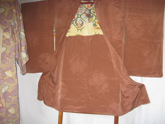 Kimono, antique, haori, silk, women's jacket, sil… - image 1