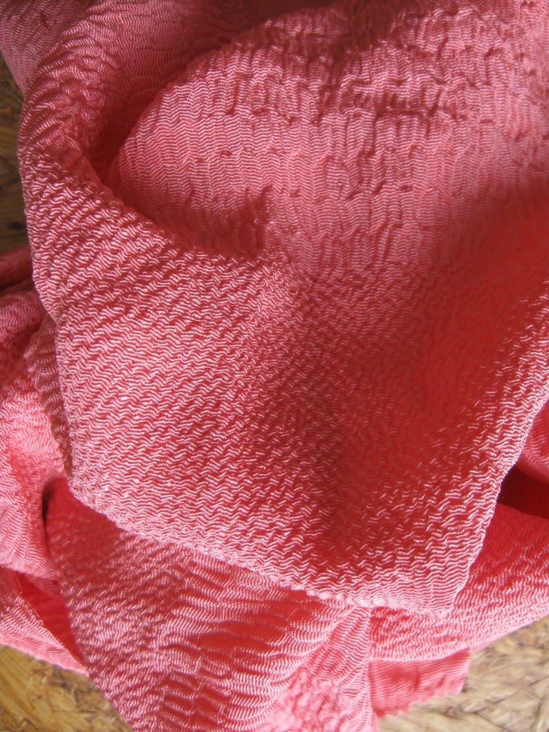 Obiage, silk scarf or belt, woven, silk scarf, salmon pink or orange, hair scarf, hair band, headscarf, headband image 4