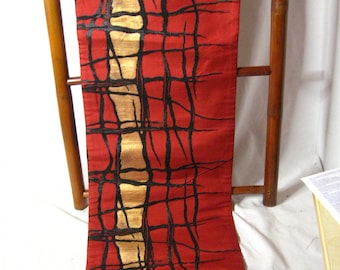 Obi, belt, Fukuro Obi, genuine gold-plated thread, lacquered thread, bamboo, abstract, high-class, excellent condition, Japan, vintage
