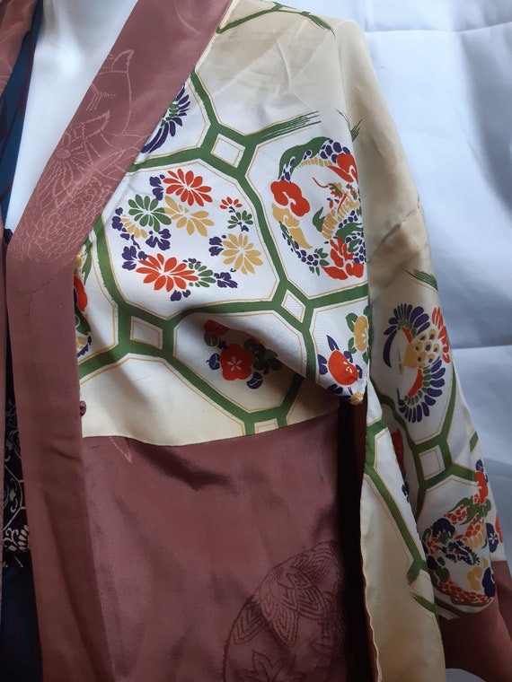 Kimono, antique, haori, silk, women's jacket, sil… - image 4
