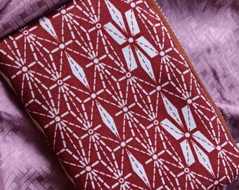 Pouch, organizer, Asanoha, hemp flower pattern, small kimono silk bag, lined, jewelry pouch, mini clutch, makeup bag