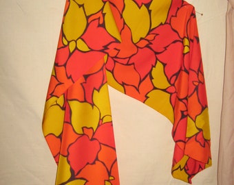 Kimono silk, from 1.50 m, material, intense mandarin/orange/yellow, silk, striking, hand-dyed
