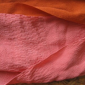 Obiage, silk scarf or belt, woven, silk scarf, salmon pink or orange, hair scarf, hair band, headscarf, headband image 7