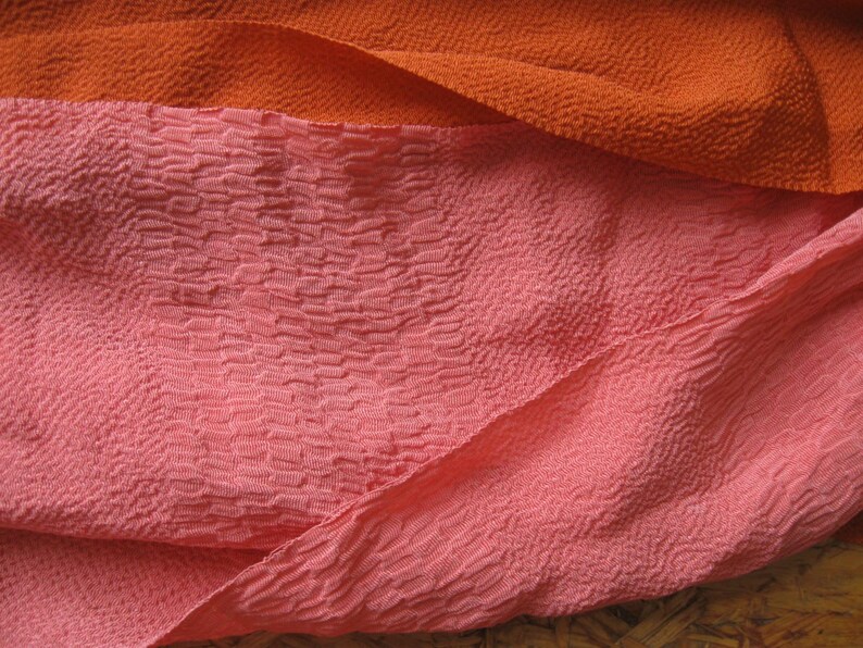 Obiage, silk scarf or belt, woven, silk scarf, salmon pink or orange, hair scarf, hair band, headscarf, headband image 7