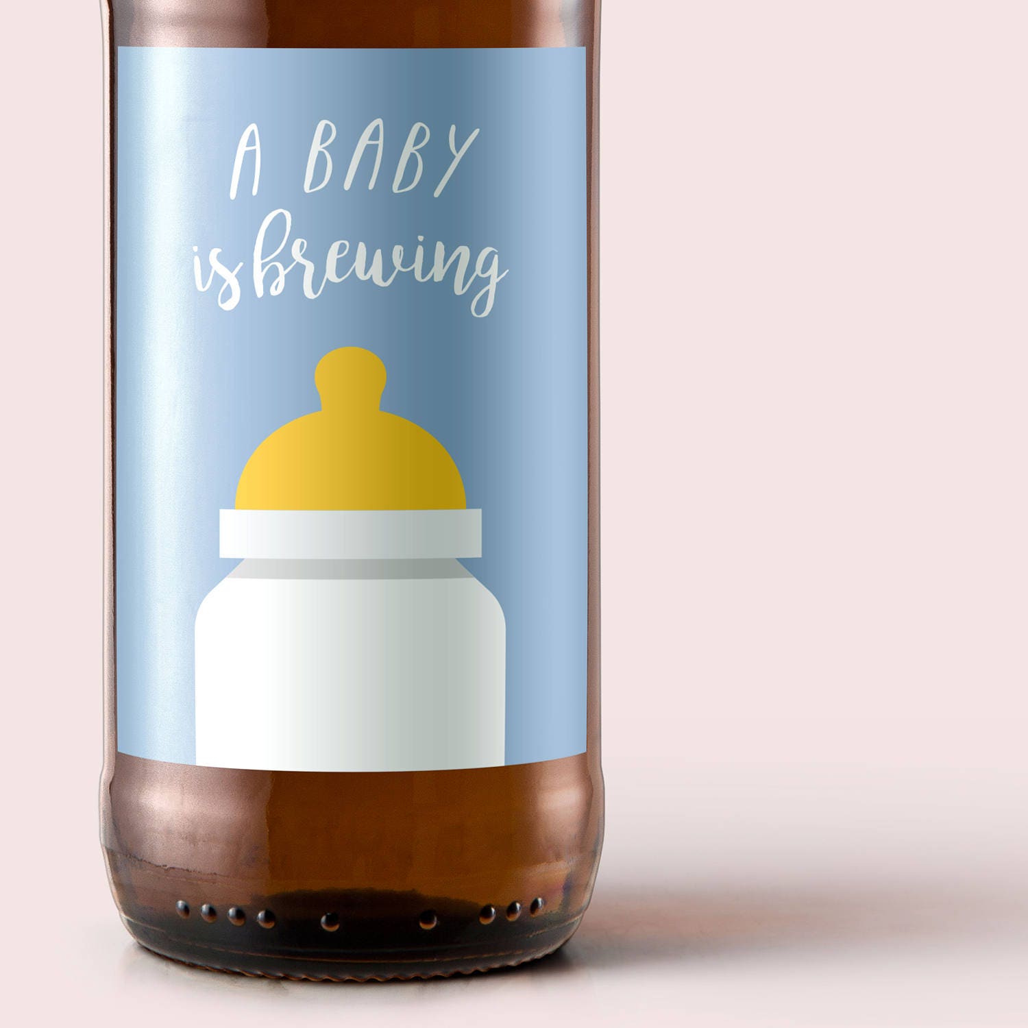 Printable A Baby is Brewing Beer Label for Baby Boy shower and Etsy