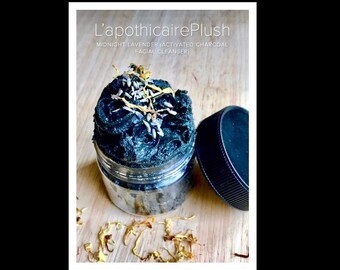 Midnight Lavender, Activated Charcoal Face Cleanser, Face Scrub, Face Wash, Charcoal Facial Soap, Facial Cleanser, Oily Skin Cleanser, Detox