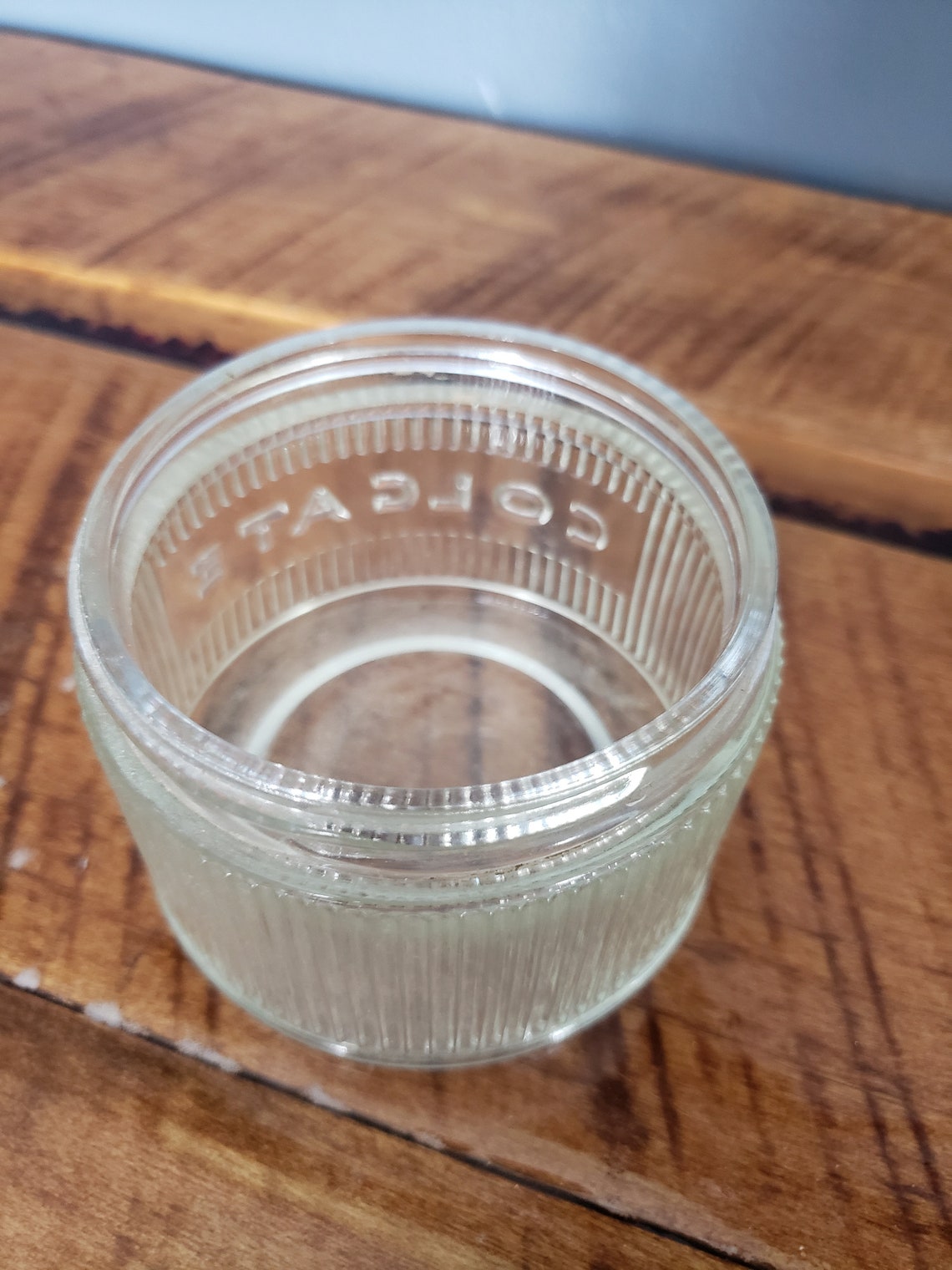 Vintage Colgate Shaving Cream Glass Jar Etsy