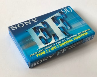 NEW Audio Cassette Tape SONY EF90, Vintage Cassette, Sealed SONY ef 90, Improved Cassette Tapes, Blank Cassette Tapes, Japan,gift idea