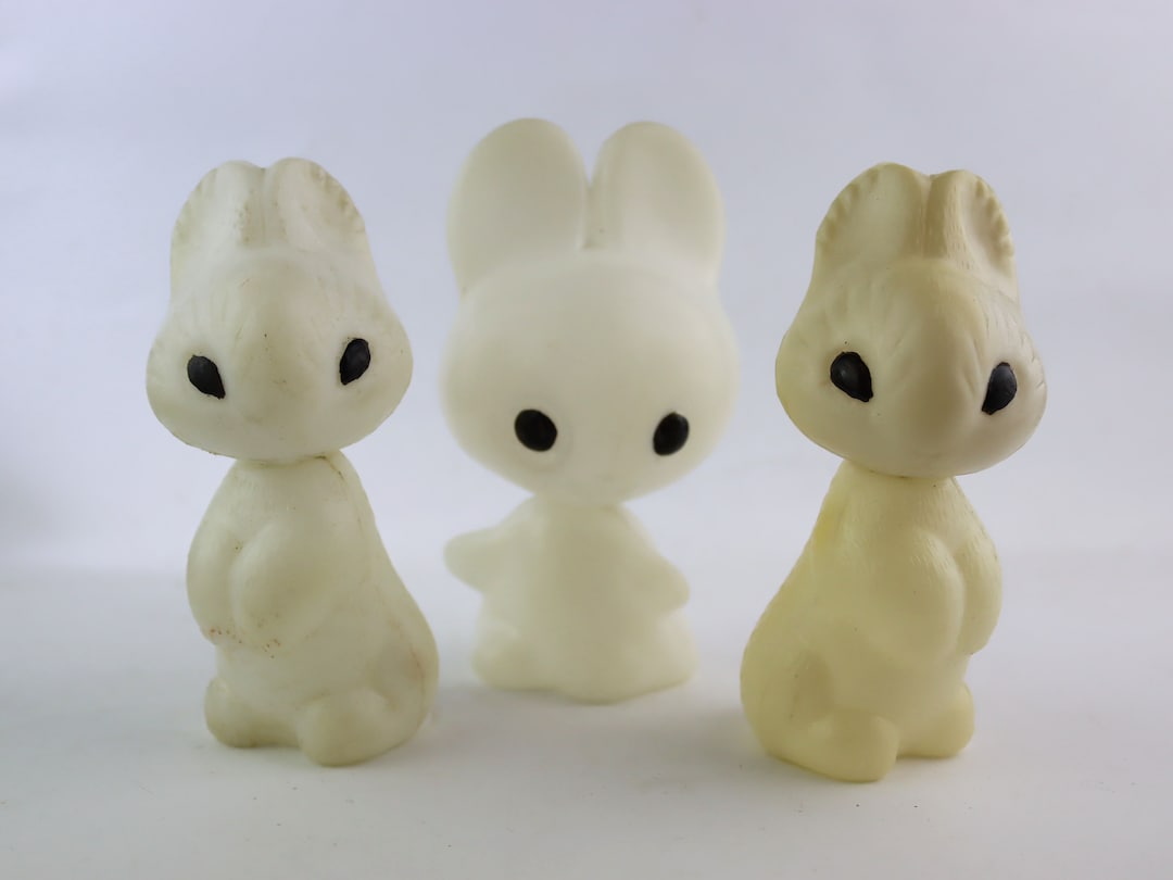 Cute Trio of Soviet Plastic Bunnies, Soviet Vintage Toy, Ussr Doll ...