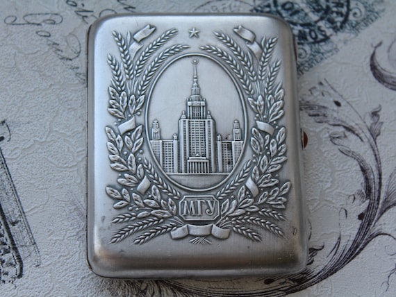 Soviet Melchior Cigarette Case Moscow. German Silv