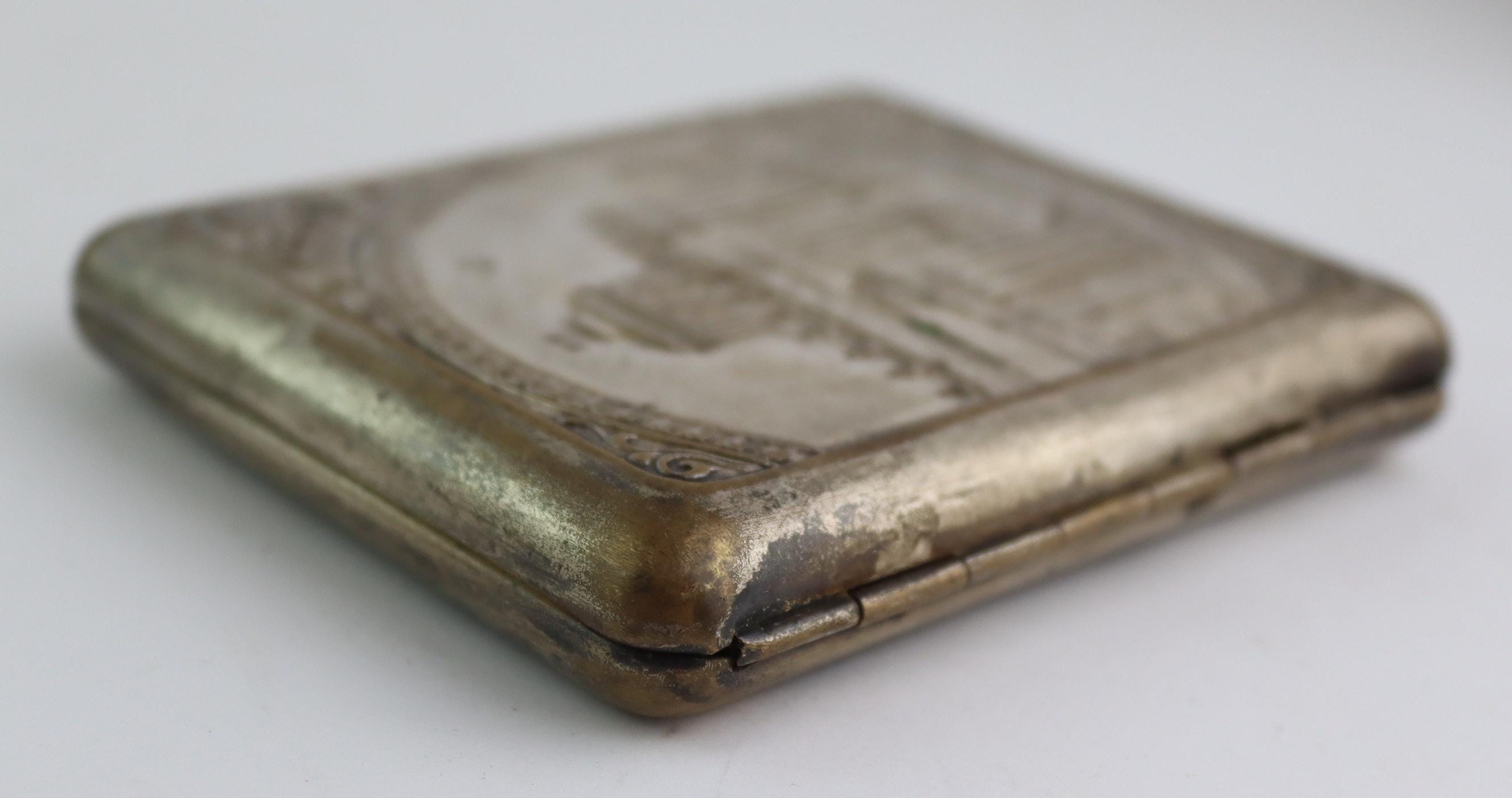 communist cigarette case Very Rare Soviet Brass Cigarette Case Lenin Library. Tobacco Box USSR.  Vintage Cigarette Holder. Communist. Christmas Gift. Gift Idea