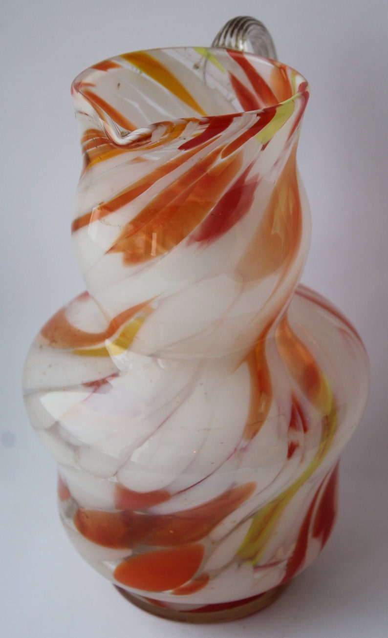 Soviet Glass Pitcher, Colored Glass Jug, Juice Jug, Tableware, Soviet ...