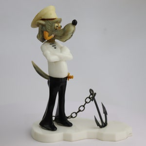 Soviet collectible toy figurine wolf from nu pogodi cartoon, vintage plastic sailor, sea wolf souvenir, wolf and hare bunny, christmas decor